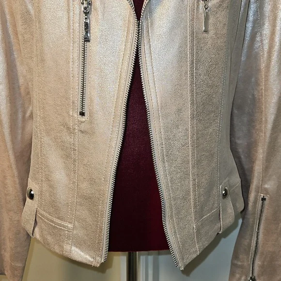 Metallic Cream Women's Jacket Size 10 - Picture 3 of 10